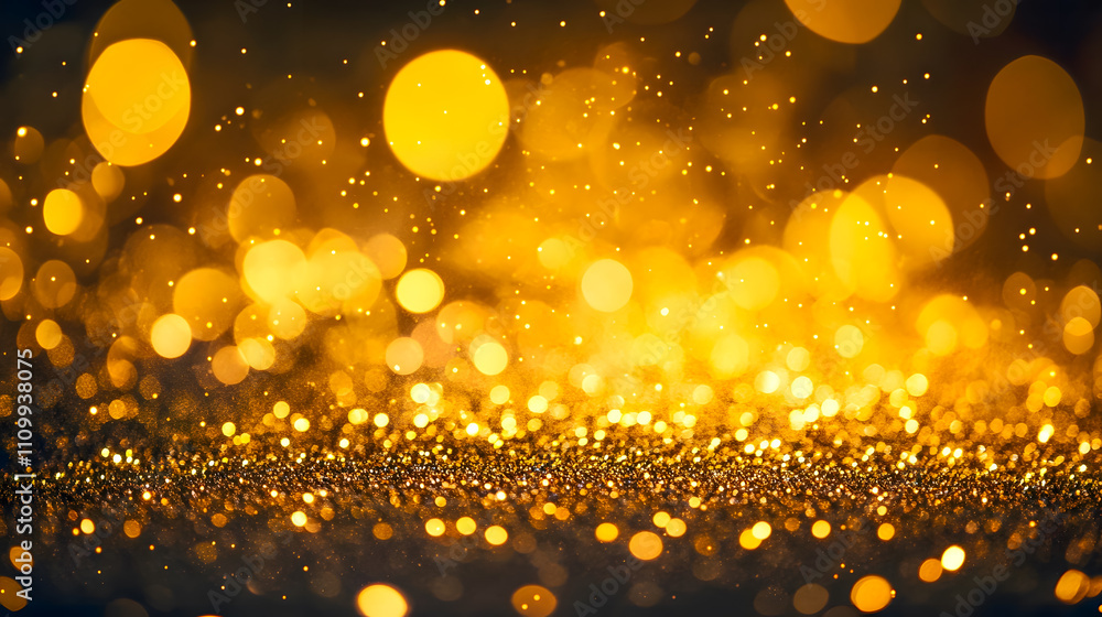 Aufkleber shimmering gold bokeh effect with sparkling lights creating a magical atmosphere perfect for celebra