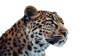 Naklejka premium Profile of a leopard with striking features.