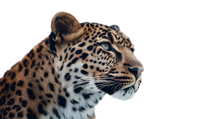 Profile of a leopard with striking features.
