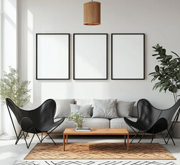 An empty rectangular frame mockup in black