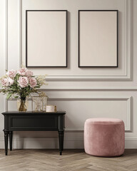 An empty rectangular frame mockup in black