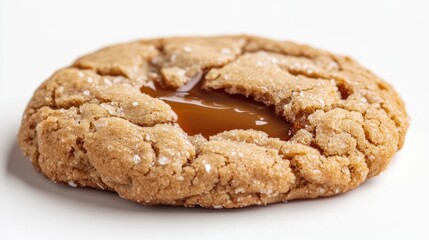 Sweet Caramel Cookie on White Background