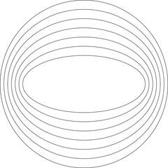Oval line with blending circle shape, template, logo, frame