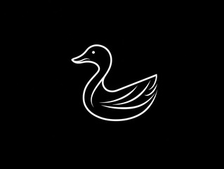 Obraz premium Modern logo of a duck, designed with clean, smooth lines and simple geometric shapes