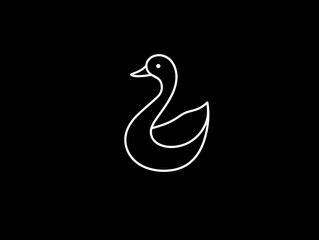 Fototapeta premium Modern logo of a duck, designed with clean, smooth lines and simple geometric shapes