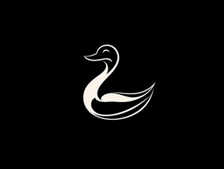 Obraz premium Modern logo of a duck, designed with clean, smooth lines and simple geometric shapes