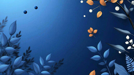 blue and gold leaf elegance a serene botanical artwork for autumn and winter