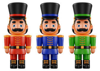 3D Rendered Nutcracker Soldier on a White Background