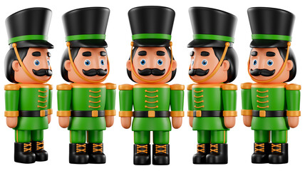 3D Rendered Nutcracker Soldier on a White Background