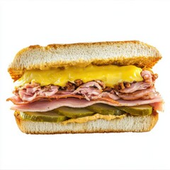 A classic Cuban sandwich with roasted pork, ham, Swiss cheese