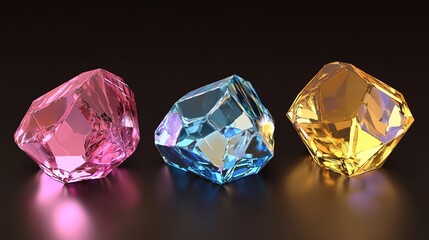 3D diamond with intricate facets and sparkling reflections, designed for digital rendering, perfect for use in luxury, jewelry, and high-end design projects. Its realistic texture and brilliant shine 