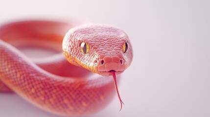 Fototapeta premium Realistic 3D illustration of a snake, showcasing intricate scales, natural texture, and dynamic pose, designed with high detail for use in wildlife art, educational purposes, 