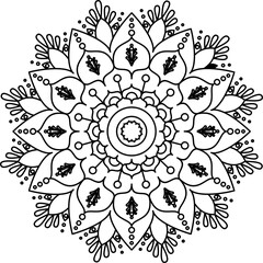 Diwali Mandala Line Style