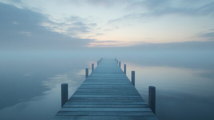 Obraz premium Foggy Morning on the Lake