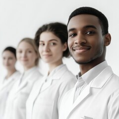 Fototapeta premium doctors in a line smiling confidently