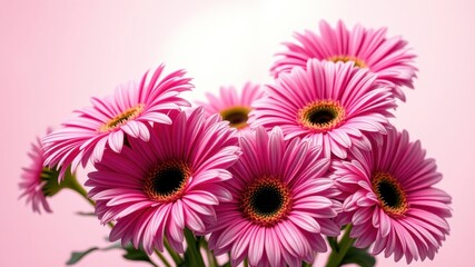 A vibrant bouquet of pink gerbera daisies, showcasing the delicate beauty and intricate details of nature's artistry.