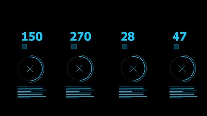 HUD Finance Display. Futuristic screen with animated digital graphs, charts, computer data and more. Great video to use in any economy, financial, technology or futuristic