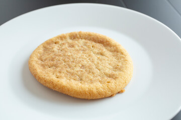 A view of a snickerdoodle cookie.