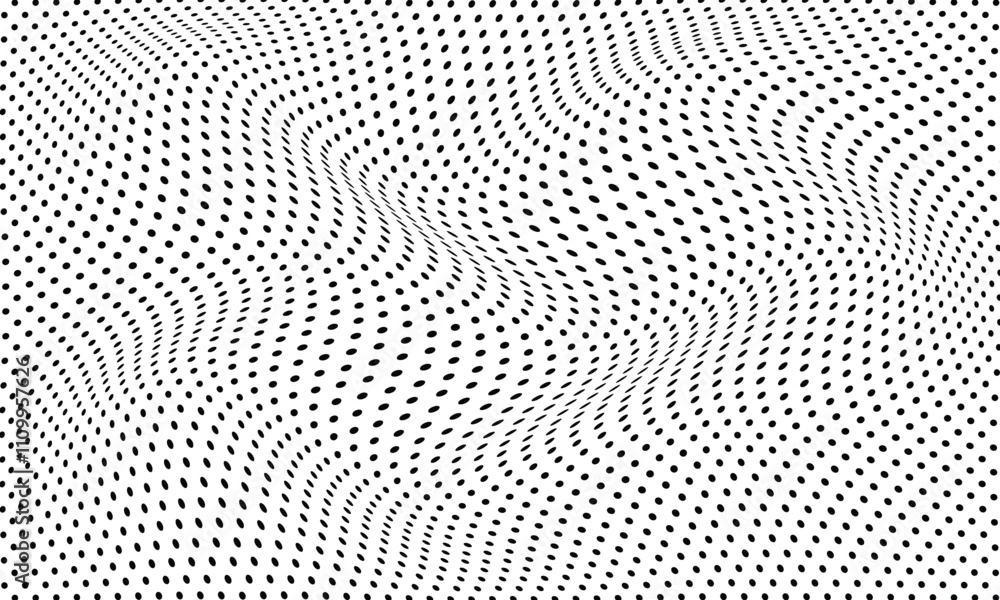 Poster abstract polka dot wave pattern can be used background.