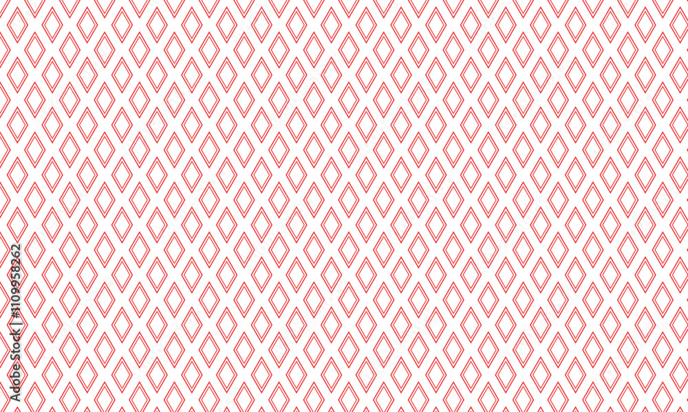 Aufkleber abstract monochrome geometric red outline rhombus pattern can be used background.