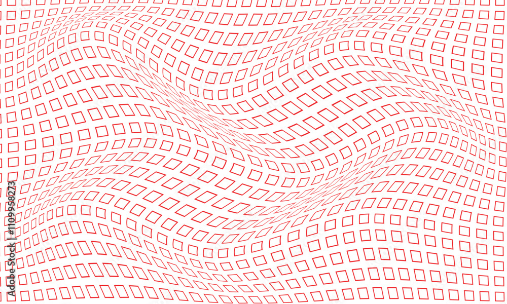 Aufkleber abstract monochrome geometric red square shape outline wave pattern can be used background.