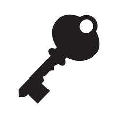 Key silhouette vector on white background 