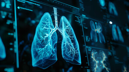 Lungs organ digital, world tuberculosis day.