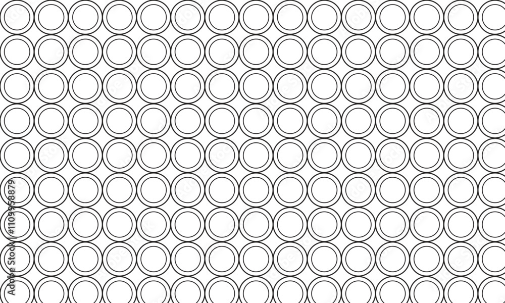 Poster abstract monochrome geometric outline double circle pattern can be used background.