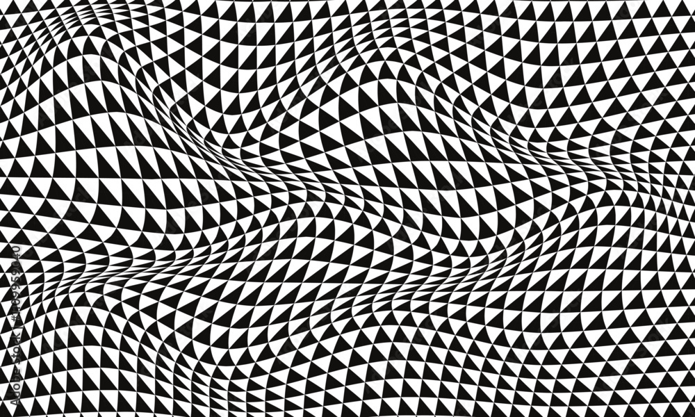 Aufkleber abstract monochrome geometric black small triangle wave pattern can be used background.