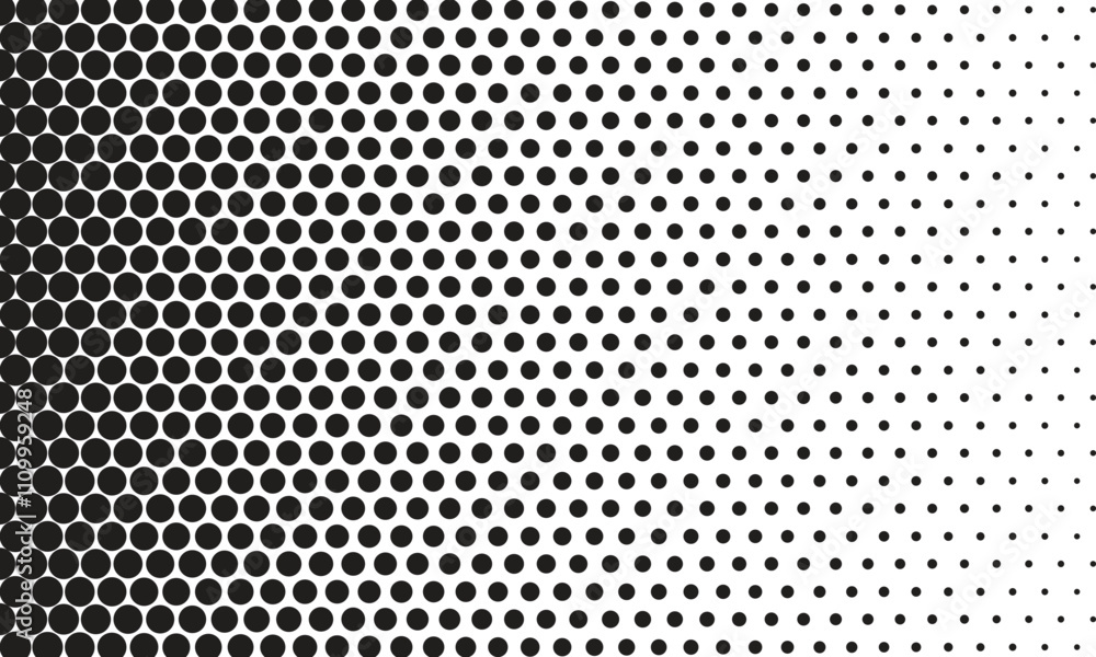 Poster abstract monochrome geometric black big to small dot pattern can be used background.