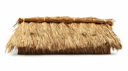 Traditional Thatching Straw Roof Isolated on a White Background with Clipping Path-