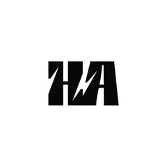 HA monogram logo design letter text name symbol monochrome logotype alphabet character simple logo