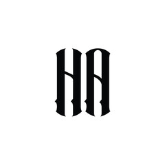 HA monogram logo design letter text name symbol monochrome logotype alphabet character simple logo