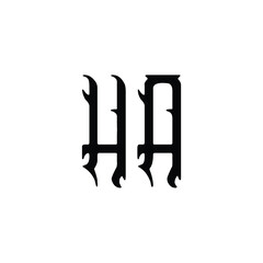 HA monogram logo design letter text name symbol monochrome logotype alphabet character simple logo