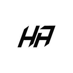 HA monogram logo design letter text name symbol monochrome logotype alphabet character simple logo