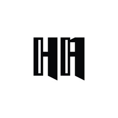 HA monogram logo design letter text name symbol monochrome logotype alphabet character simple logo