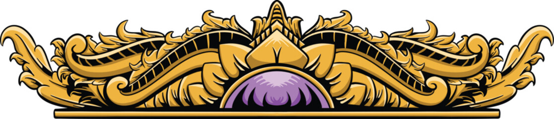 Wedding Luxury Ornament with Jewel Shape Decorative Engraved Vintage