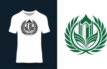 white t-shart with elegant corporative logo design