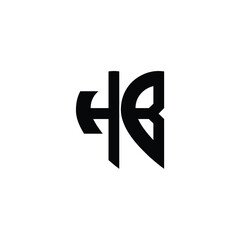 HB monogram logo design letter text name symbol monochrome logotype alphabet character simple logo