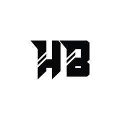 HB monogram logo design letter text name symbol monochrome logotype alphabet character simple logo
