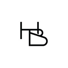 HB monogram logo design letter text name symbol monochrome logotype alphabet character simple logo