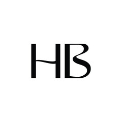 Obraz premium HB monogram logo design letter text name symbol monochrome logotype alphabet character simple logo