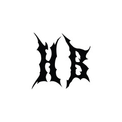 HB monogram logo design letter text name symbol monochrome logotype alphabet character simple logo