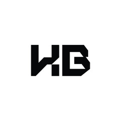 HB monogram logo design letter text name symbol monochrome logotype alphabet character simple logo