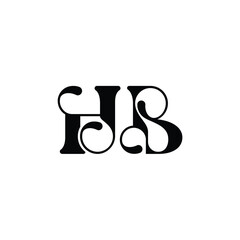 HB monogram logo design letter text name symbol monochrome logotype alphabet character simple logo