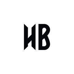 HB monogram logo design letter text name symbol monochrome logotype alphabet character simple logo