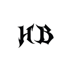HB monogram logo design letter text name symbol monochrome logotype alphabet character simple logo