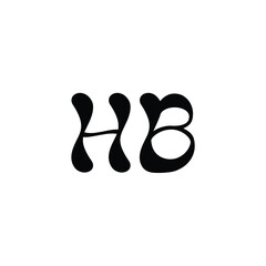 HB monogram logo design letter text name symbol monochrome logotype alphabet character simple logo