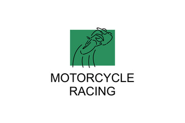 motorcycle racing sport vector line icon. motorcyclists speeding around the circuit. sport pictogram illustration.