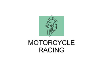 motorcycle racing sport vector line icon. motorcyclists speeding around the circuit. sport pictogram illustration.